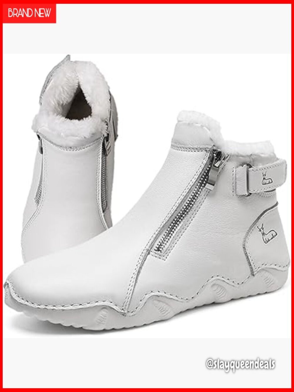 Suede Ankle Boots Fur Lined Winter Snow Boots Zipper Chukka Hiking Booties